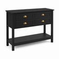 Consolle Rettangolare 4 Cassetti in Legno e MDF Nero