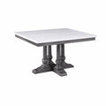 Tavolo da pranzo quadrato legno bianco e grigio 120x120 cm
