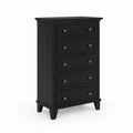Cassettiera in Legno a 5 Cassetti Nero 120x80x40 cm