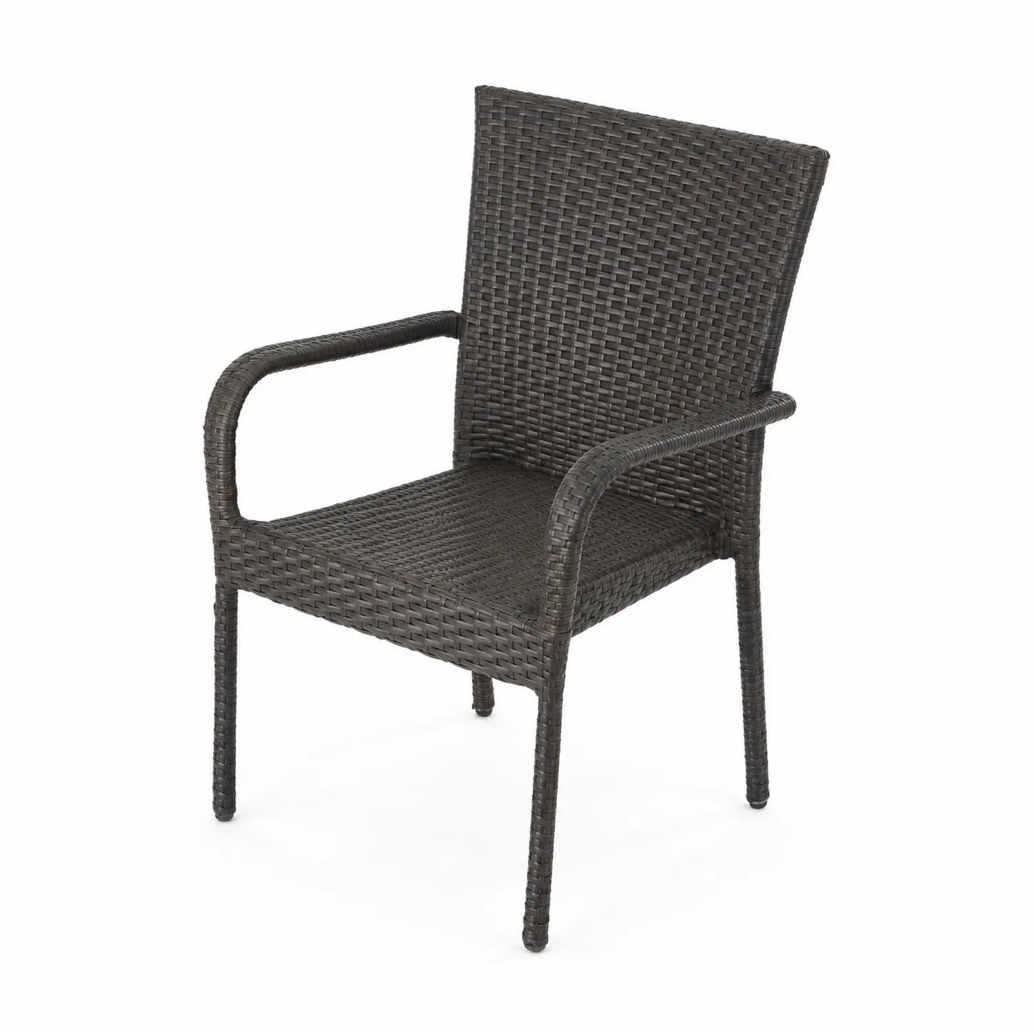 Sedia da esterno in rattan sintetico con braccioli