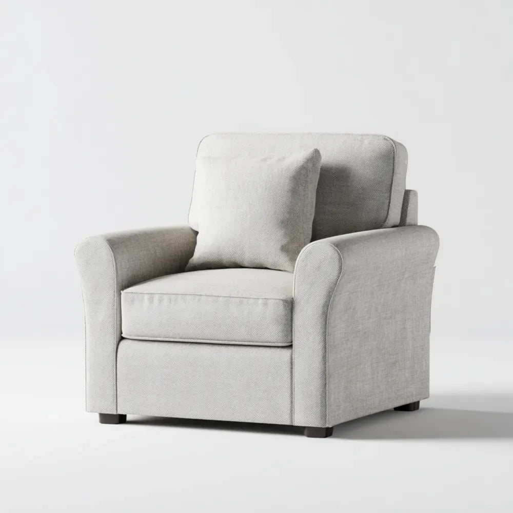 Modern Fabric Armchair 80x85x90 cm - Light Grey