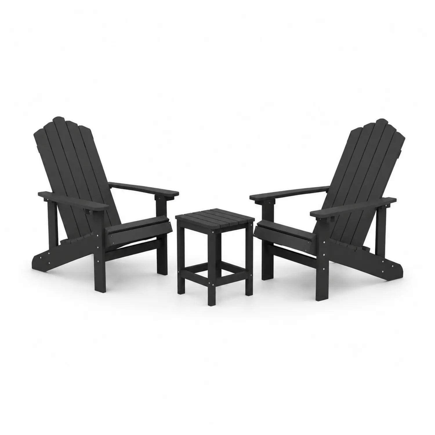 Set di Sedie in Legno Nero con Tavolino