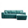 Sectional Sofa Set Velour Upholstery 230x150x85 cm - Teal - Contemporary Style