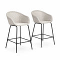 Set di 2 sgabelli da bar in rattan con struttura in metallo