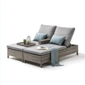 Outdoor Rattan Recliners 200x150x36 cm - Grey - Modern Adjustable Lounger
