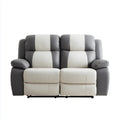 Recliner Sofa Set - Faux Leather 160x95x100 cm - Gray/Cream