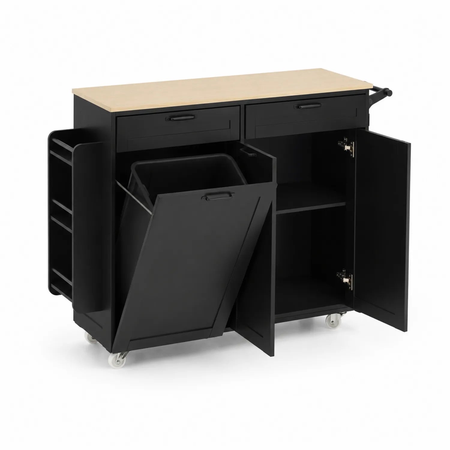Carrello di Stoccaggio in Metallo con Ripiano in MDF