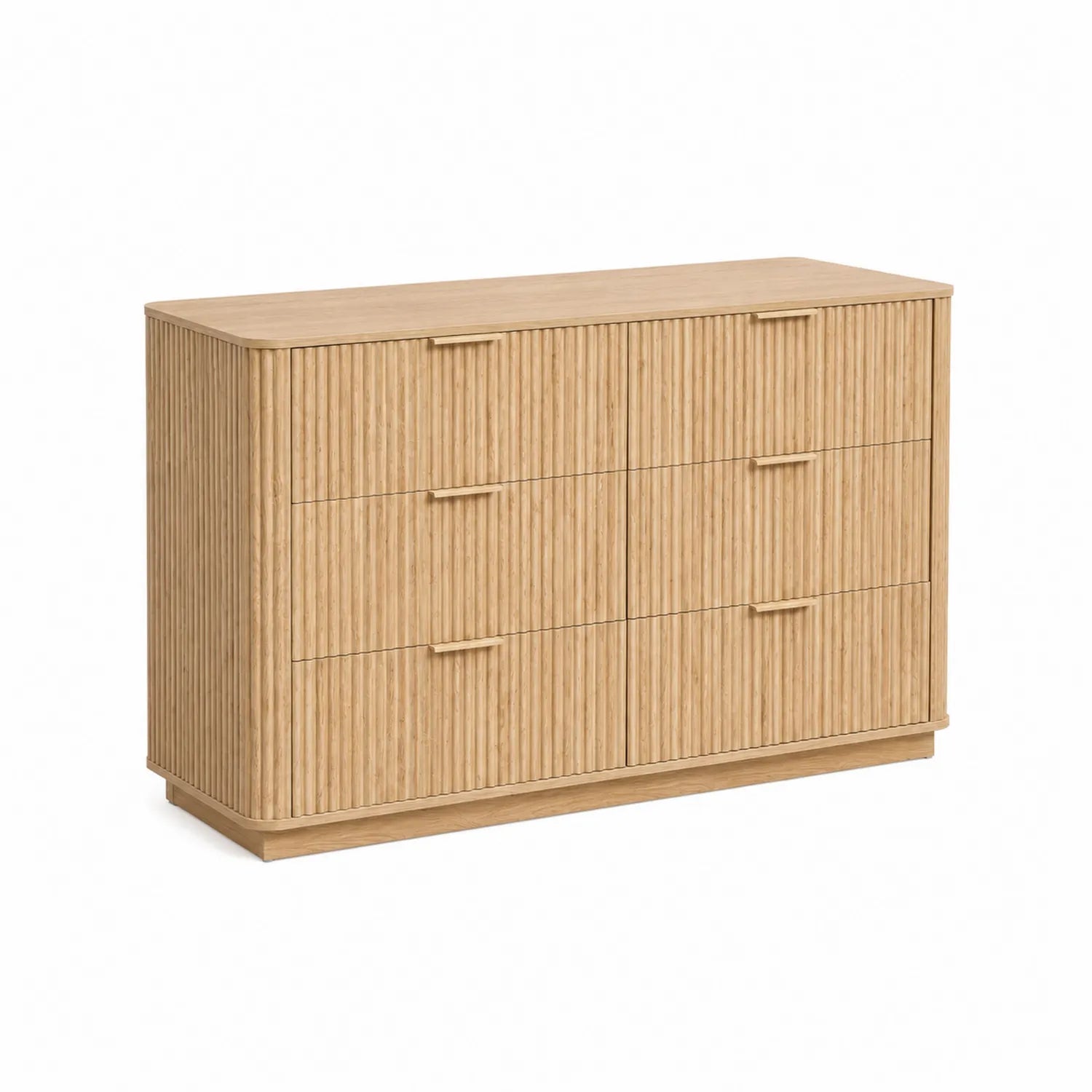 Cassettiera in Legno di Rovere con 6 Cassetti Beige