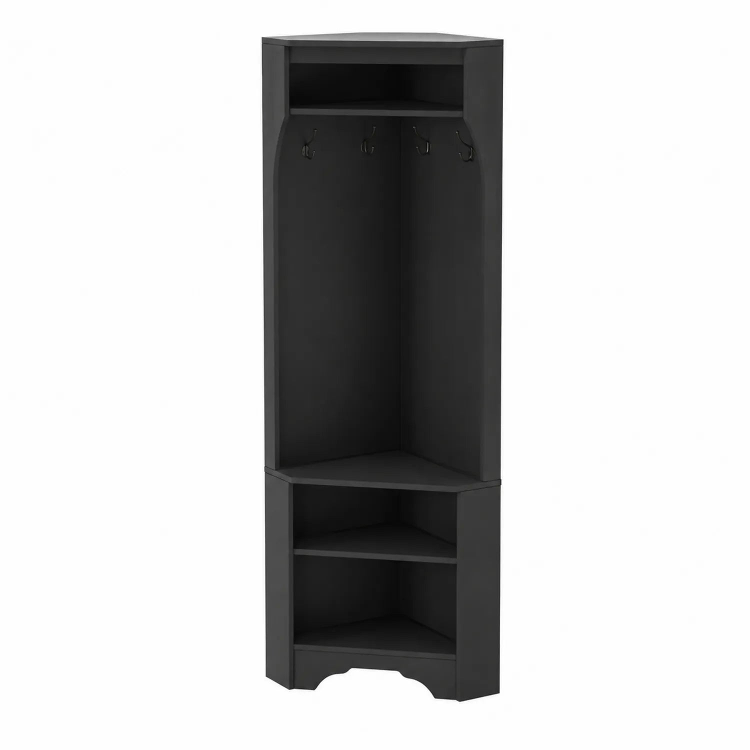 Appendino Angolare a Parete in Legno Nero