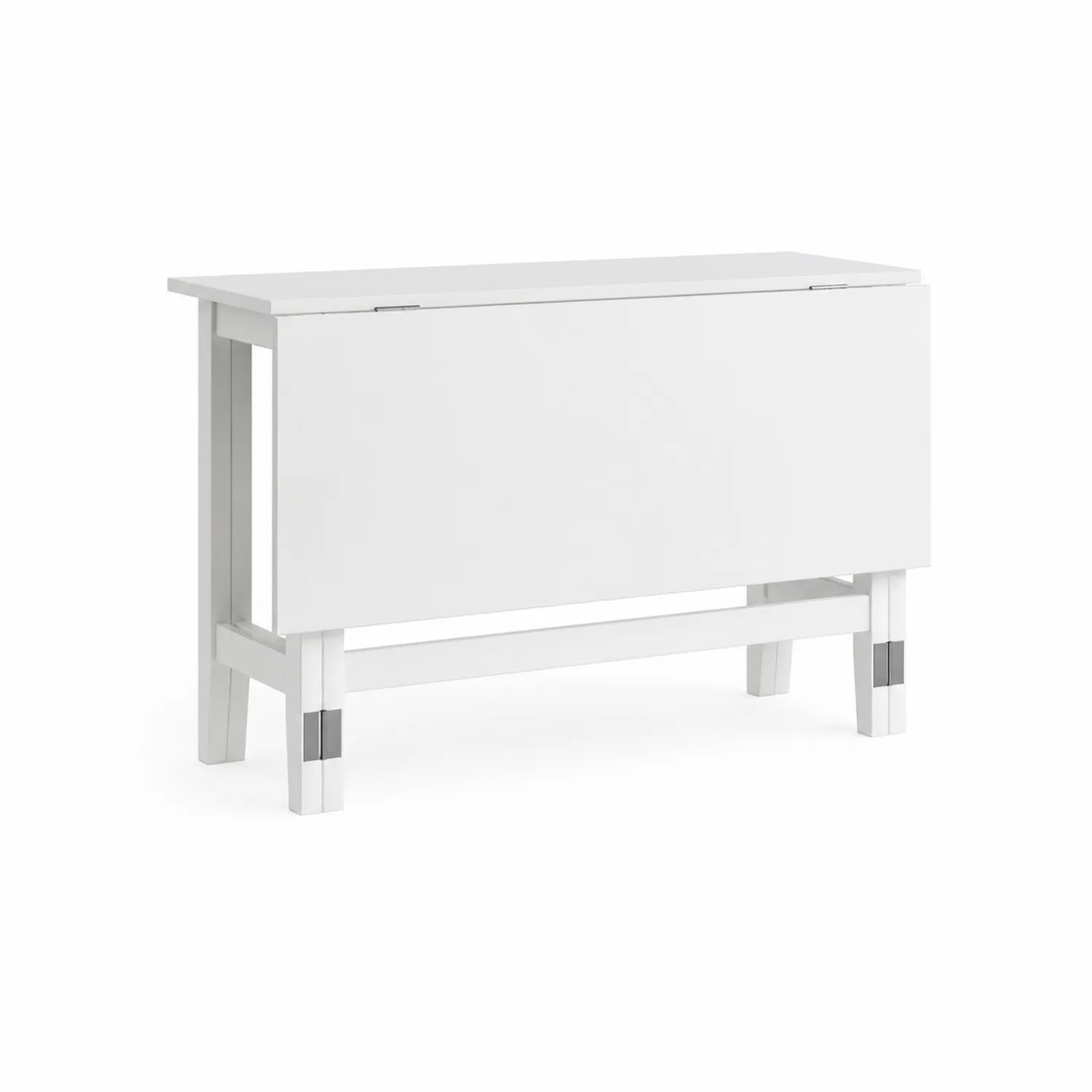 Tavolo da pranzo pieghevole bianco in legno