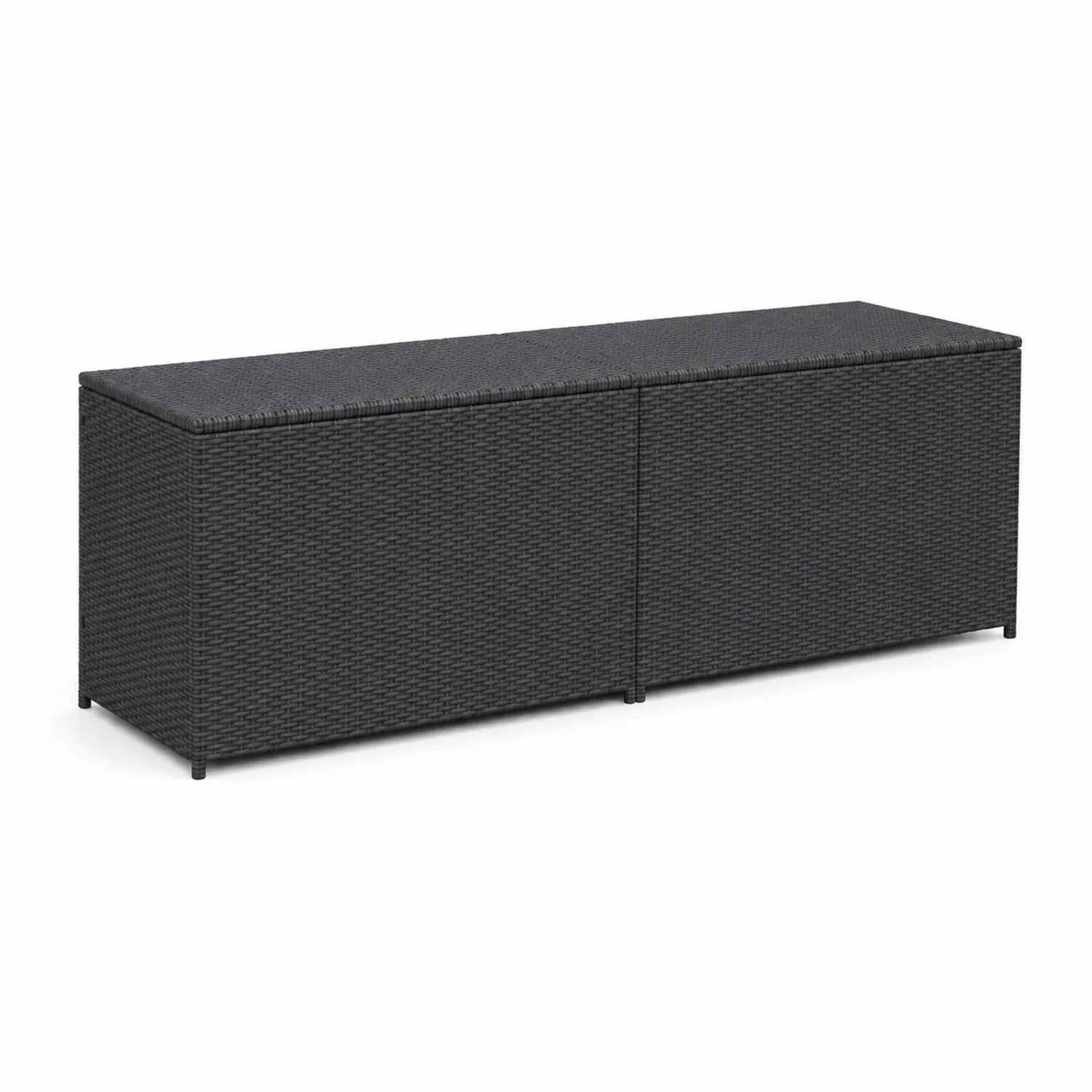 Cassapanca in Rattan Sintetico Nero 120x45x40 cm