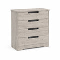 Cassettiera in Legno Composito 4 Cassetti Grigio Chiaro