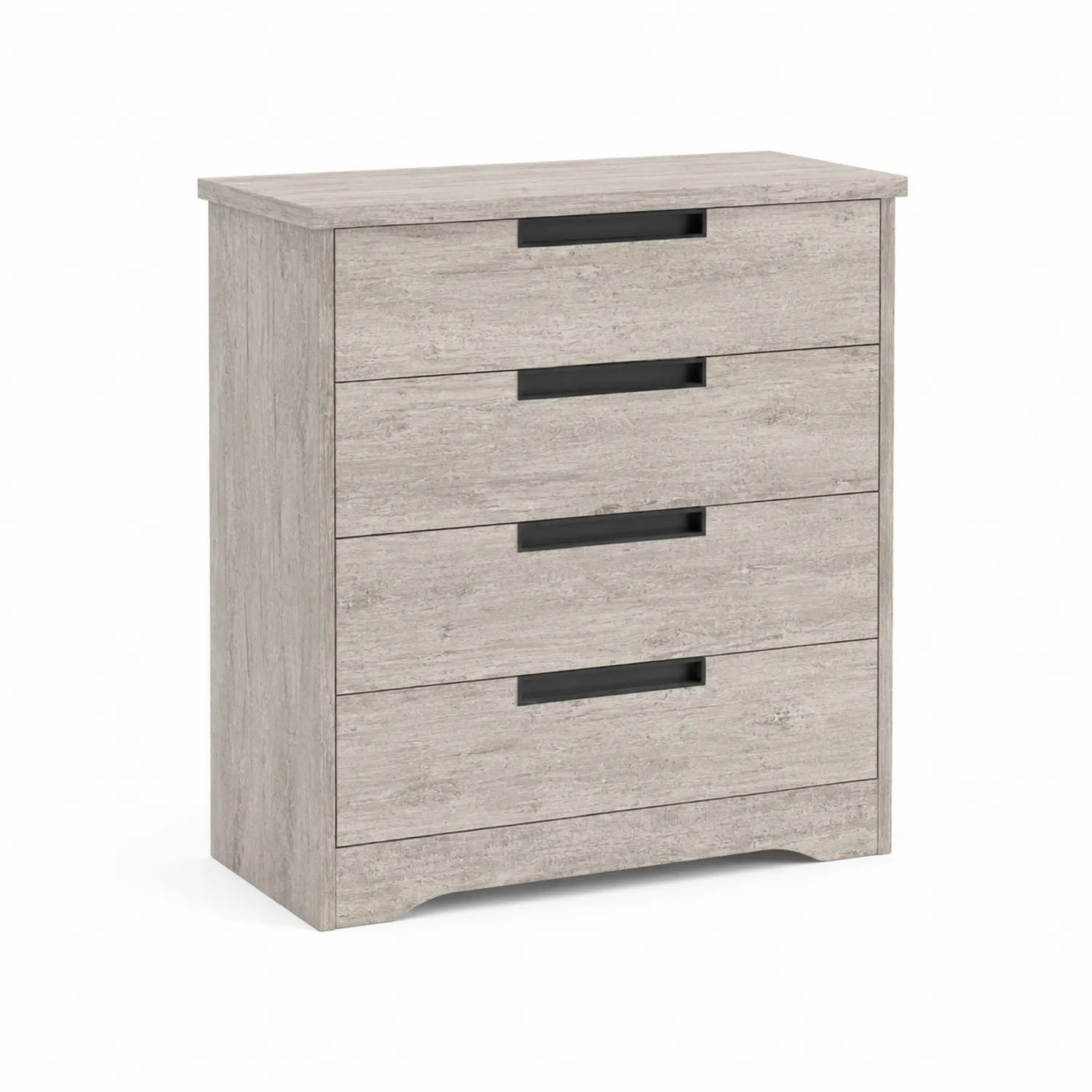 Cassettiera in Legno Composito 4 Cassetti Grigio Chiaro
