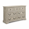 Cassettiera in Legno Massello con 7 Cassetti Grigio Chiaro