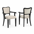 Set di 2 sedie in legno con seduta in tessuto beige