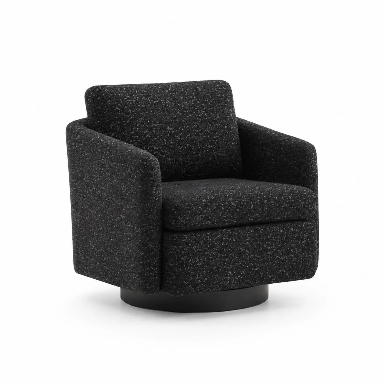 Poltrona Girevole in Tessuto Bouclé Grigio Scuro