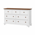 Cassettiera con 7 Cassetti in Legno Bianco e Marrone