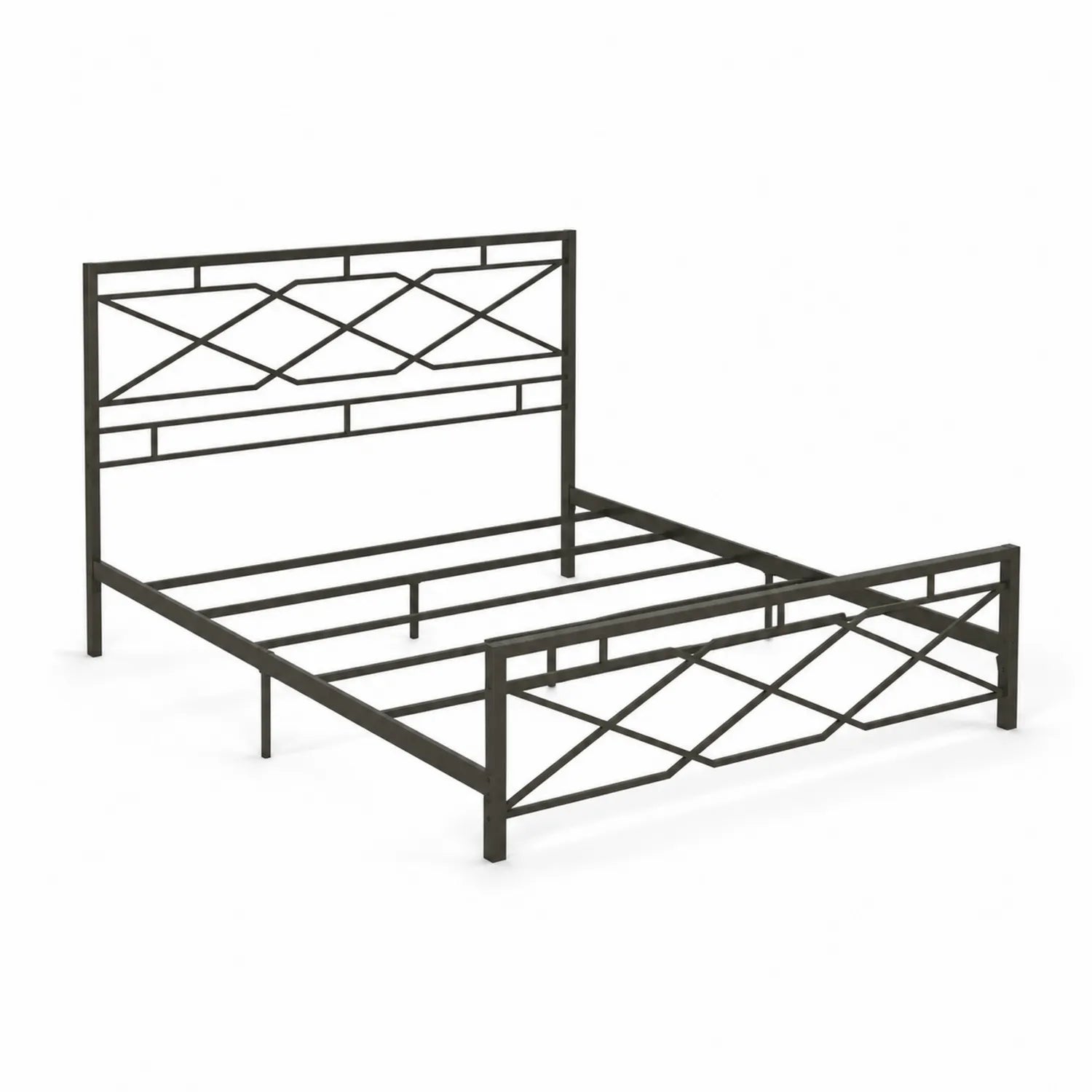 Letto matrimoniale metallo nero 200x160 cm