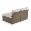 Divano Modulabile da Esterno in Rattan Sintetico Marrone e Beige