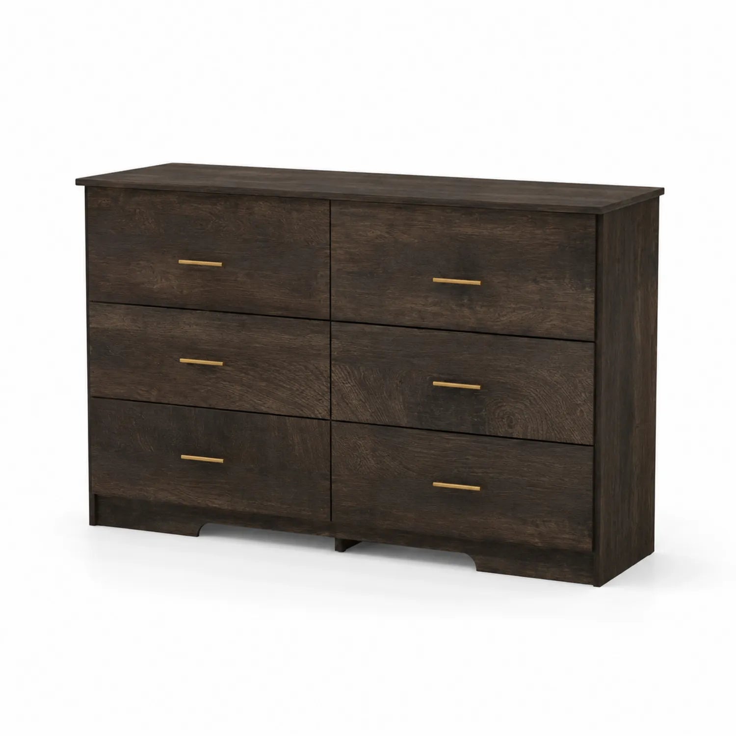 Cassettiera in Legno MDF a 6 Cassetti Marrone Scuro