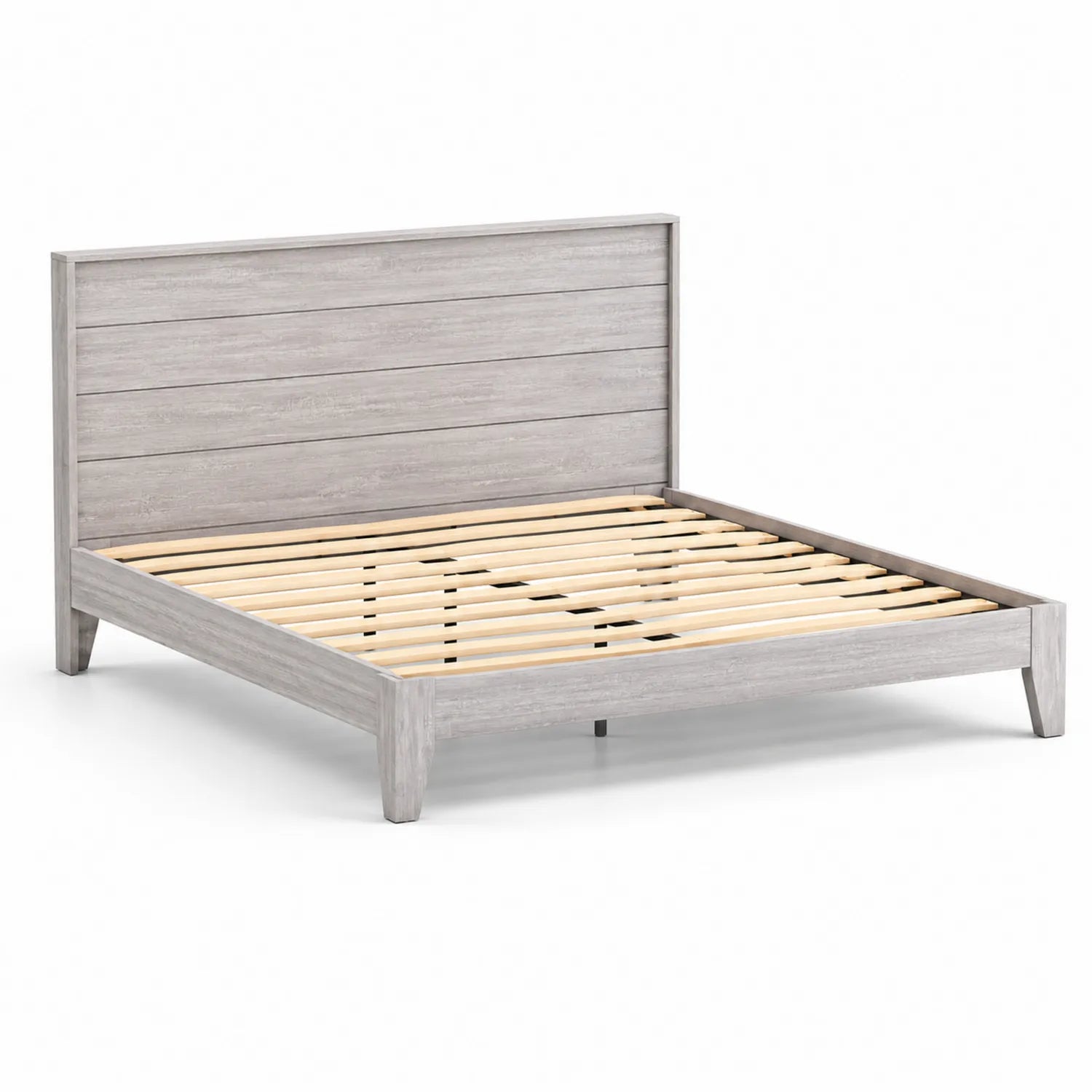 Letto Matrimoniale in Legno Grigio Massello 200x160cm