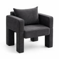 Poltrona in tessuto poliestere con struttura in legno Grigio scuro