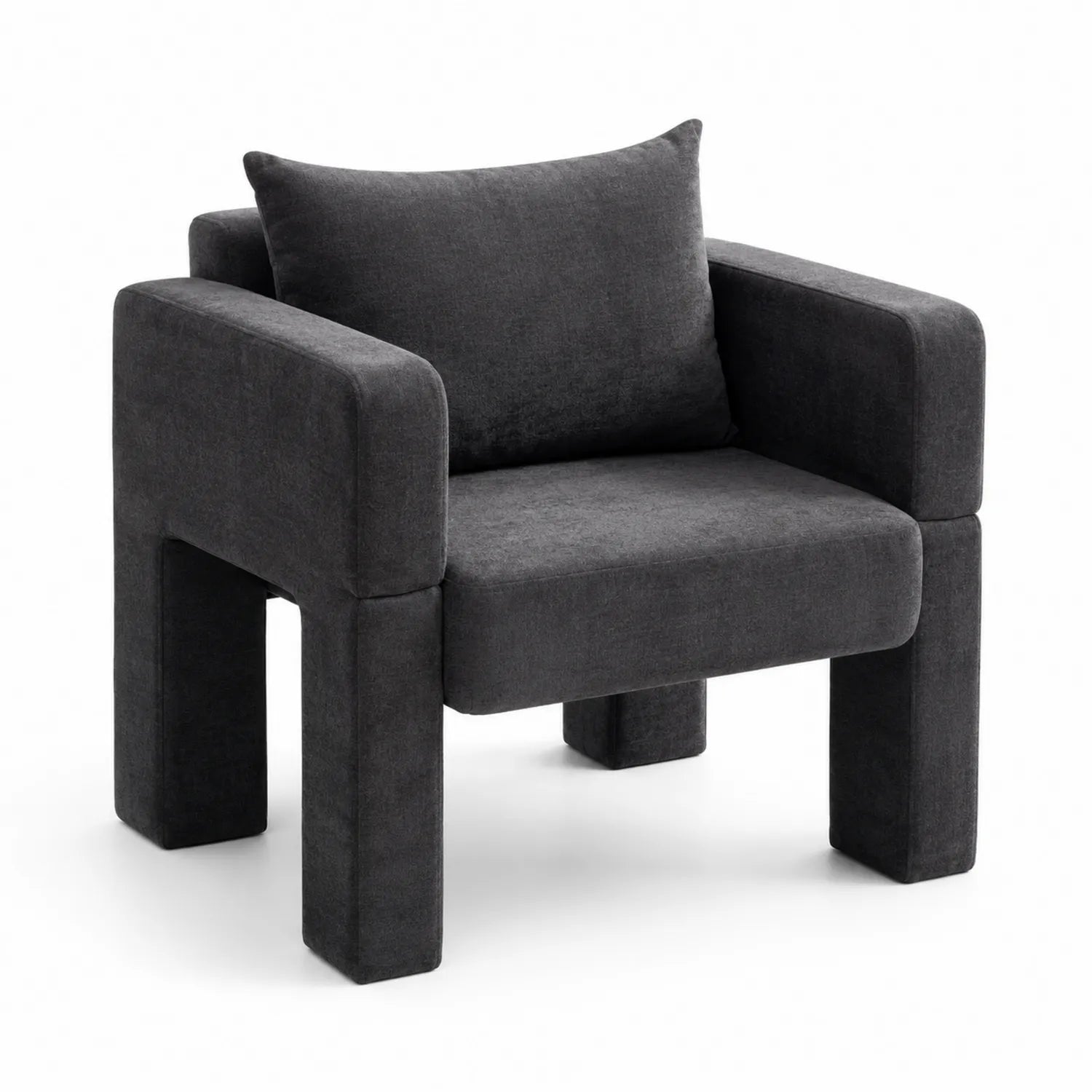Poltrona in tessuto poliestere con struttura in legno Grigio scuro
