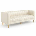 Divano a 3 posti in pelle sintetica beige