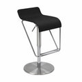 Sgabello da Bar in Acciaio Inossidabile e PVC Nero