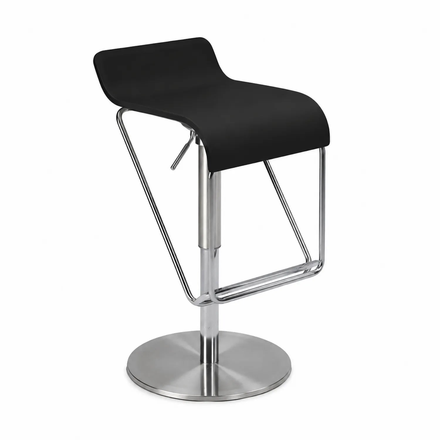 Sgabello da Bar in Acciaio Inossidabile e PVC Nero