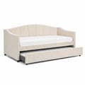 Letto Divano con Letto Estraibile in Velluto Crema