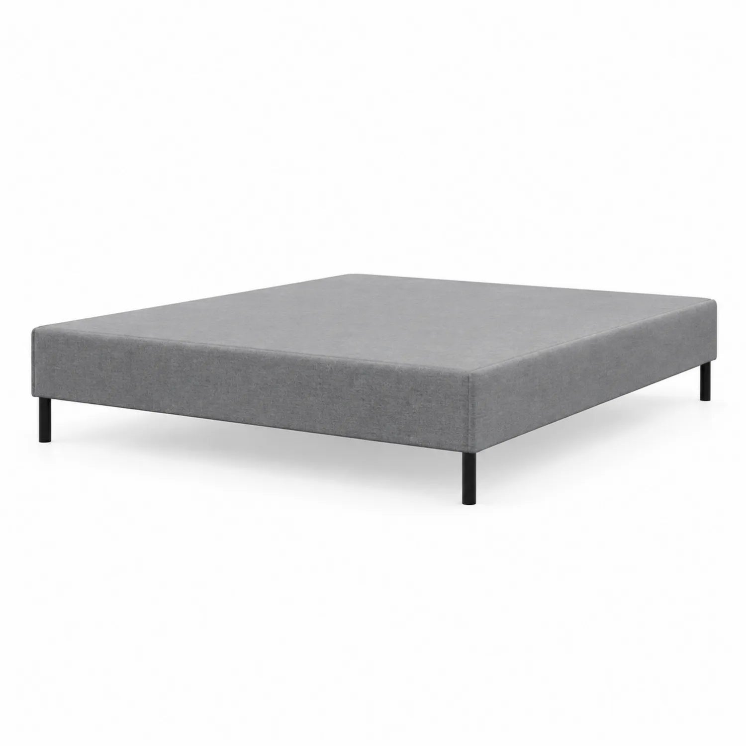 Letto matrimoniale piattaforma in tessuto grigio con gambe in metallo 200x180 cm