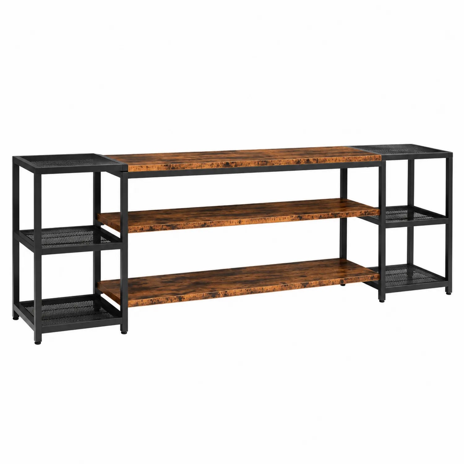 Supporto TV in Legno e Metallo Marrone e Nero