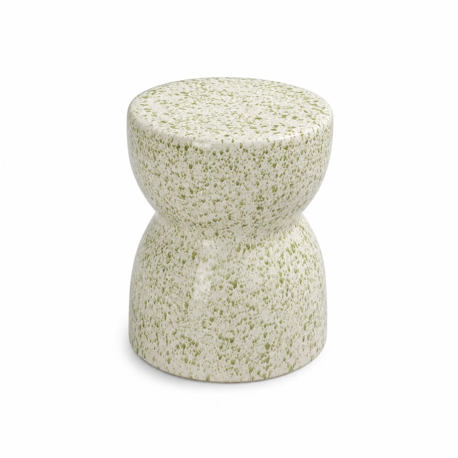 Sgabello in Ceramica Verde Puntinato