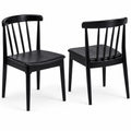 Set di 2 sedie in legno e PU nero