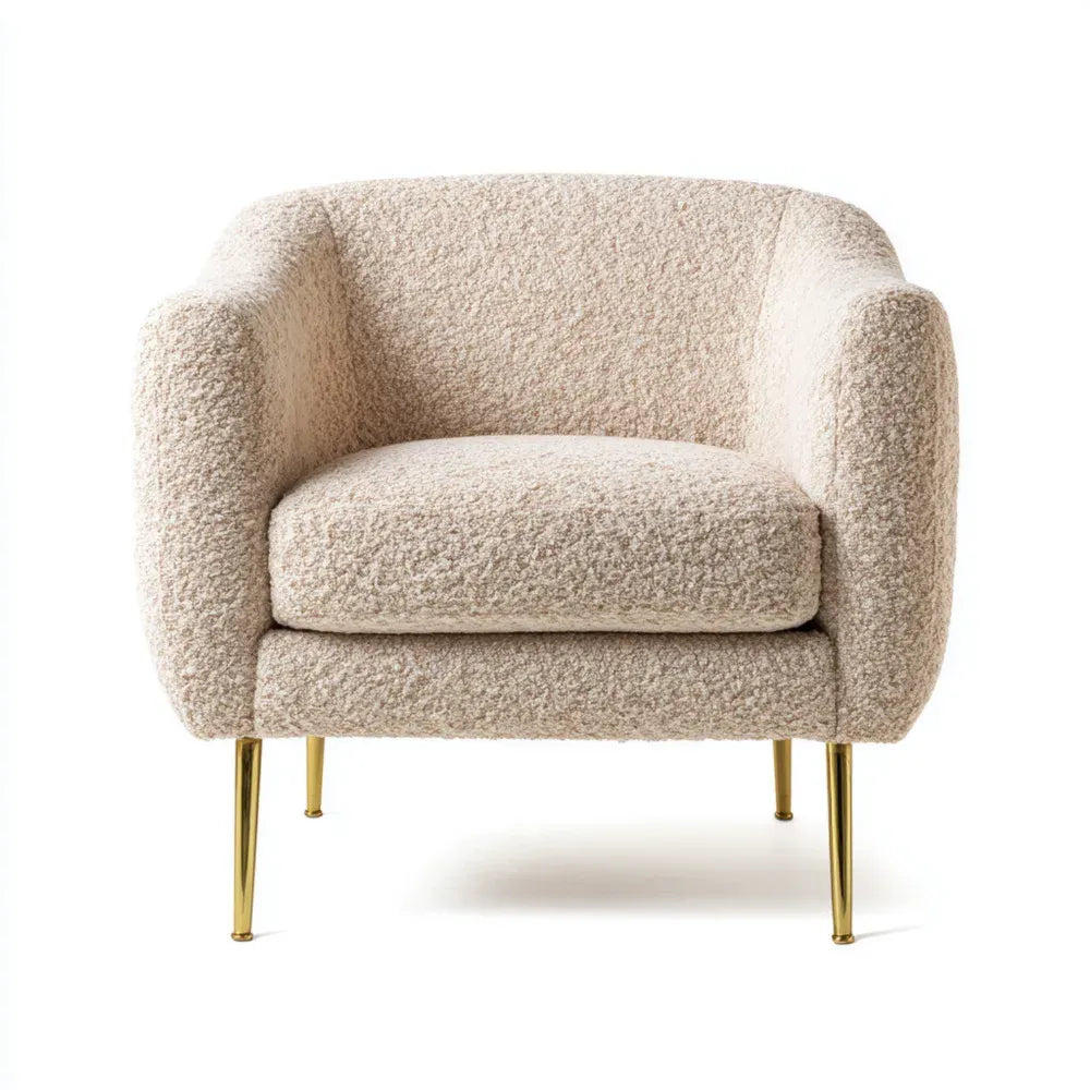 Armchair Fabric Upholstery 75x70x80 cm – Beige – Modern Design