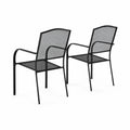 Set di 2 Sedie da Giardino in Metallo Nero