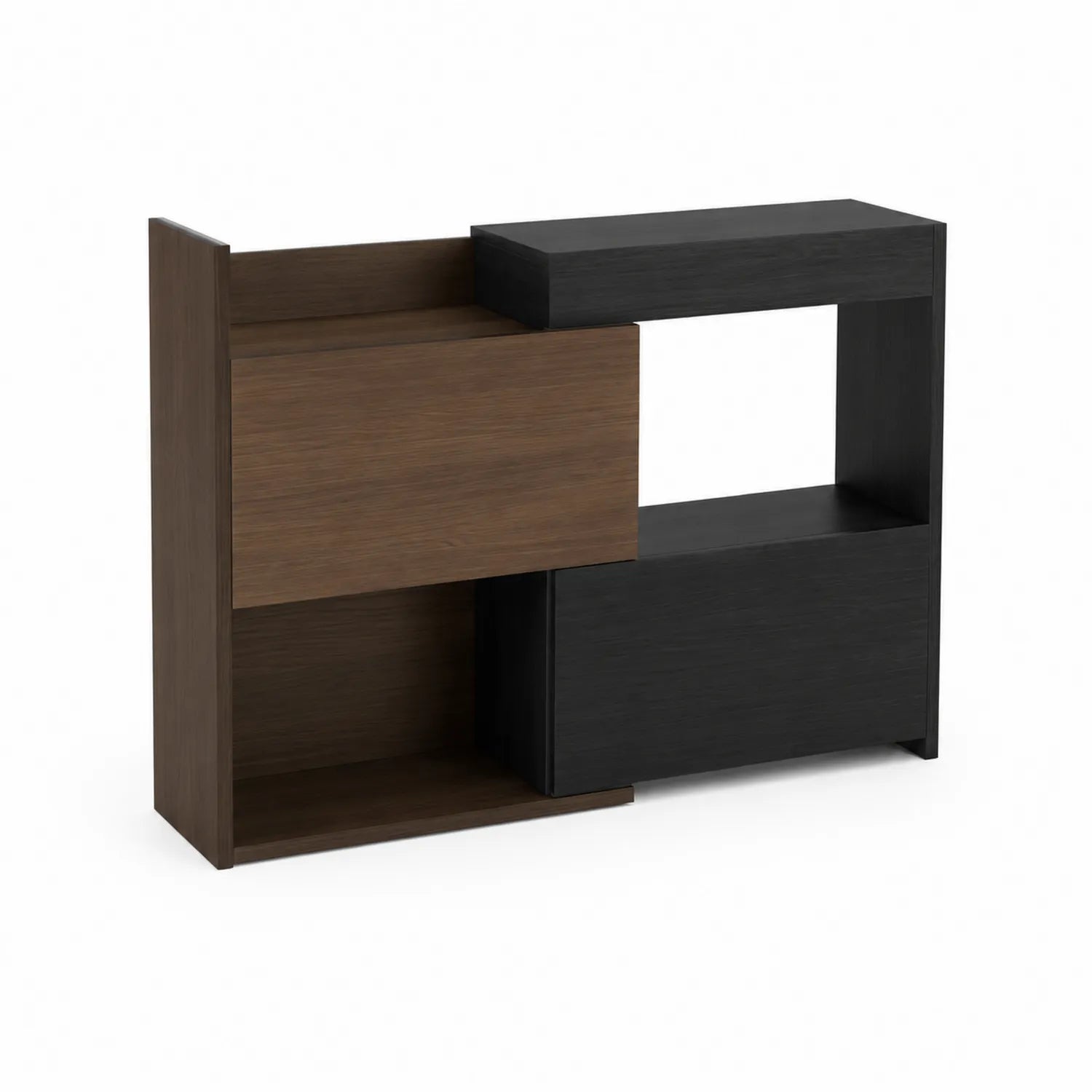 Scarpiera in Legno Marrone e Nero 80x30x101 cm