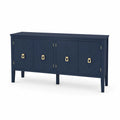 Credenza in Legno Blu con Quattro Ante