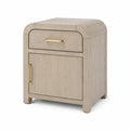 Comodino in Legno di Quercia Beige