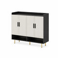 Credenza moderna MDF e acciaio Nero e Bianco 120x40x90 cm