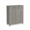 Scarpiera a Doppia Anta in Legno MDF Grigio 80x35x105 cm