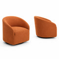 Set di 2 Poltrone Girevoli in Tessuto Arancio
