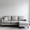 Sectional Sofa Set Fabric Upholstered 220x150x85 cm – Light Gray – Contemporary Design