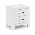 Comodino a due cassetti in MDF bianco