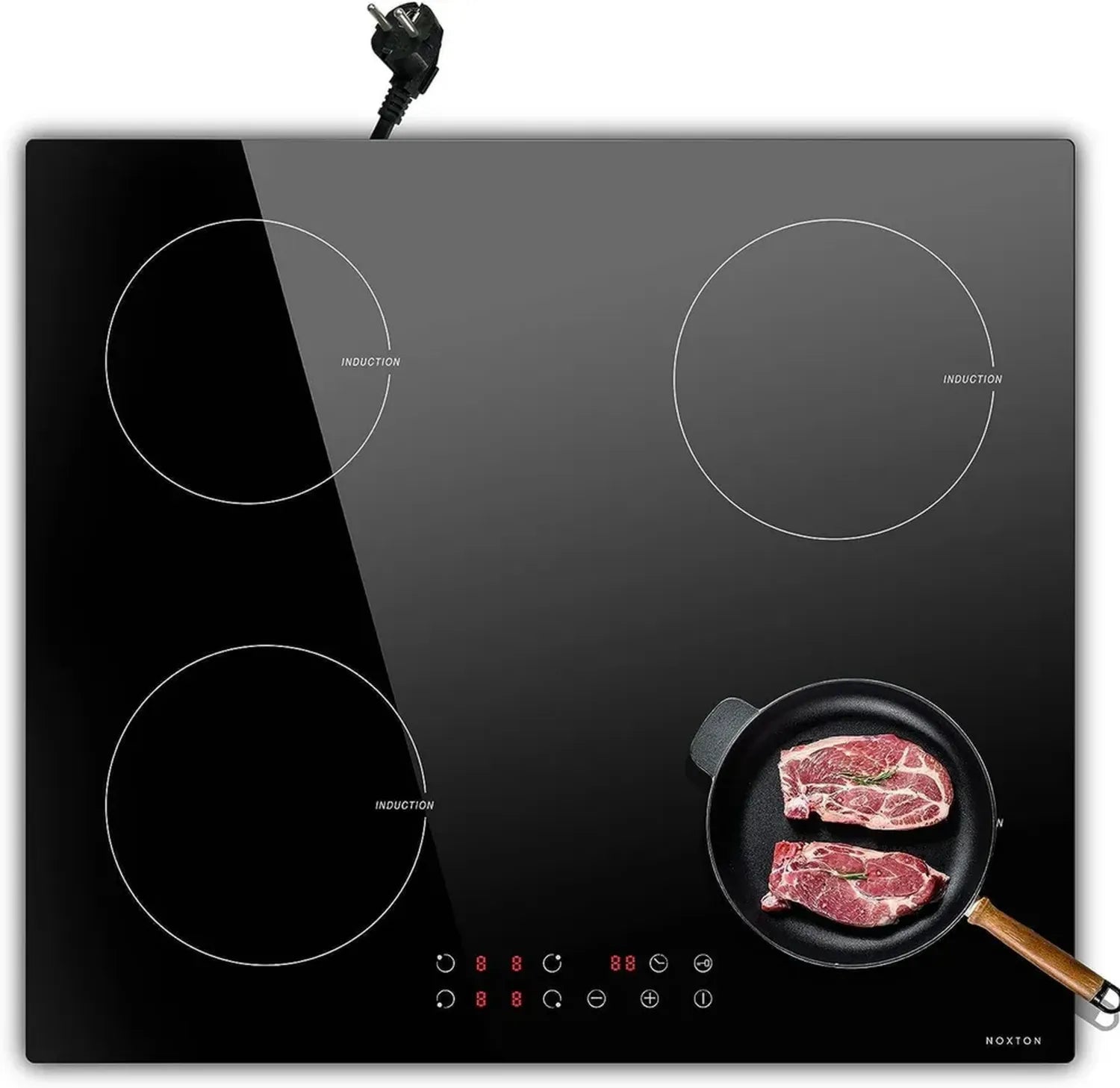 Piano Cottura a Induzione Noxton 4 Zone con Timer e Spegnimento Automatico