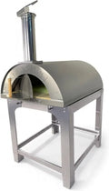 Forno a Legna per Esterno in Acciaio Inox, 6 Pizze, Con Carrello e Mattoni Refrattari