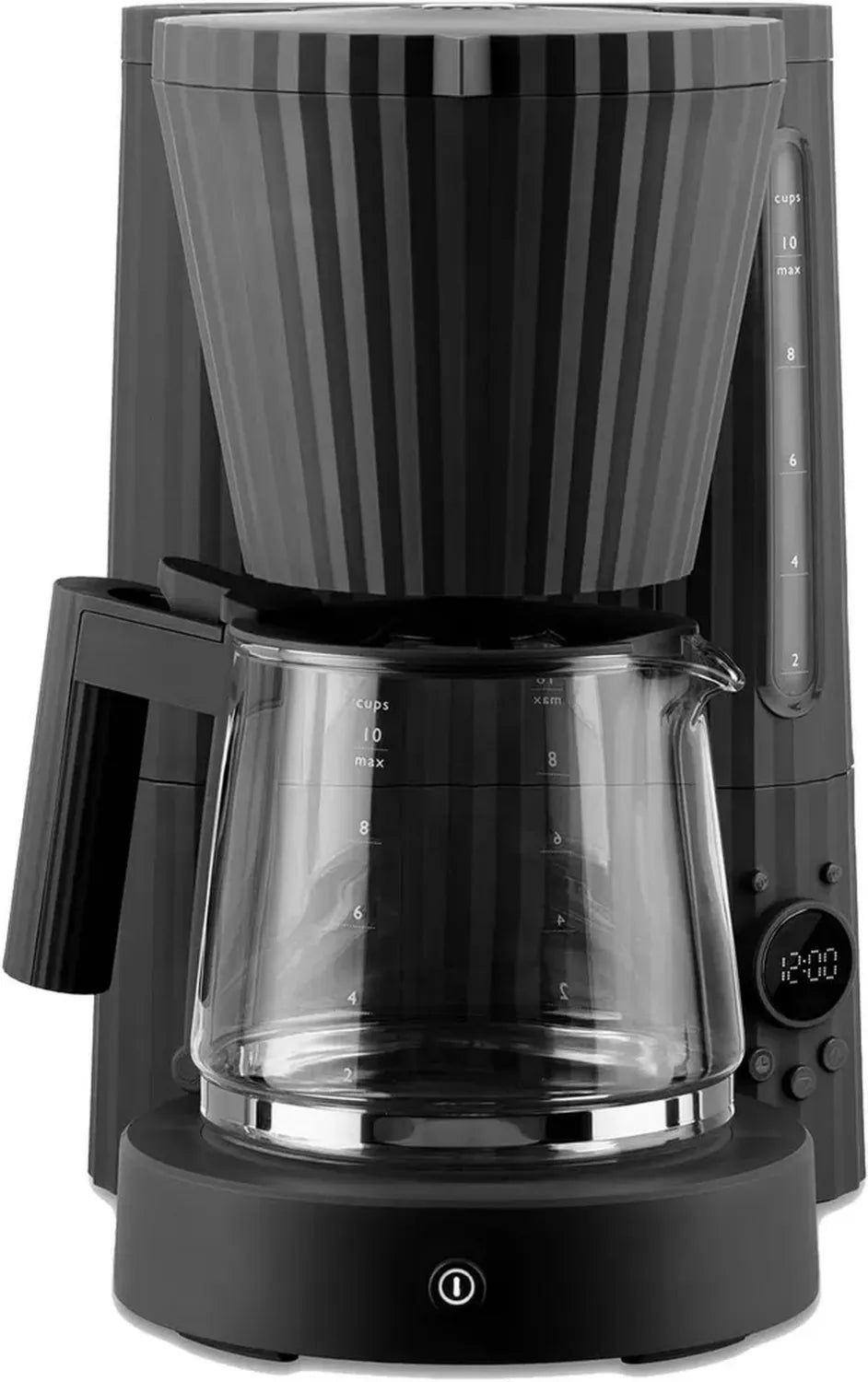 Caffettiera Elettrica Alessi Plissé con Timer Automatica, Resina Termoplastica, 1100W, 150cl, Nero