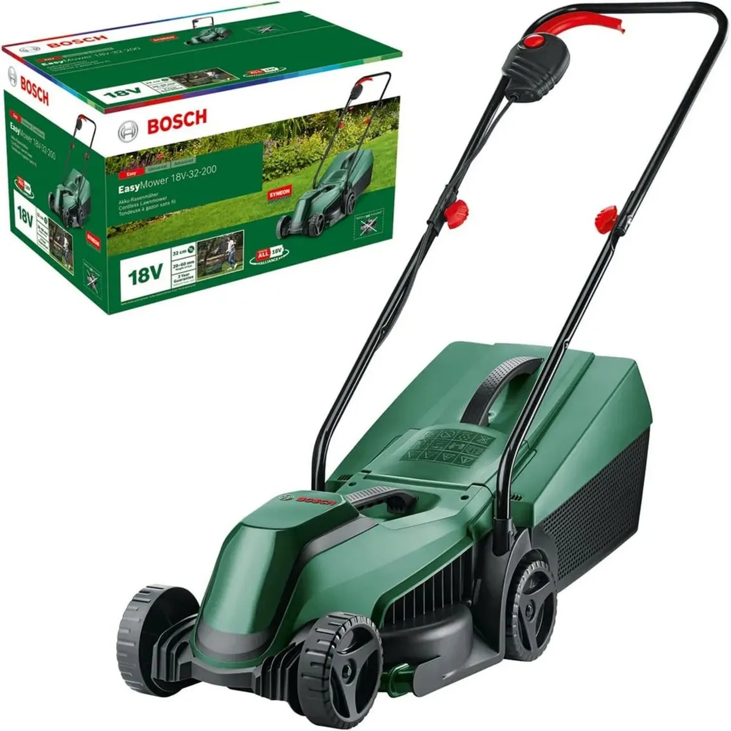 Rasaerba a Batteria Bosch EasyMower 32 cm 18V-200 (Compatibile con Sistema 18 Volt, Senza Batteria, Imballaggio Ecologico)