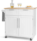 Carrello da Cucina Multifunzionale con Spazio di Archiviazione e Ruote Girevoli